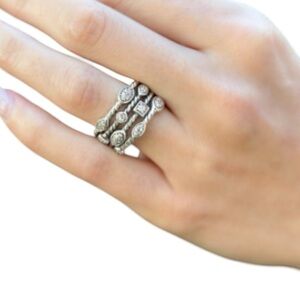 David Yurman Confetti Four Row Pavé Diamond Ring | Sterling Silver